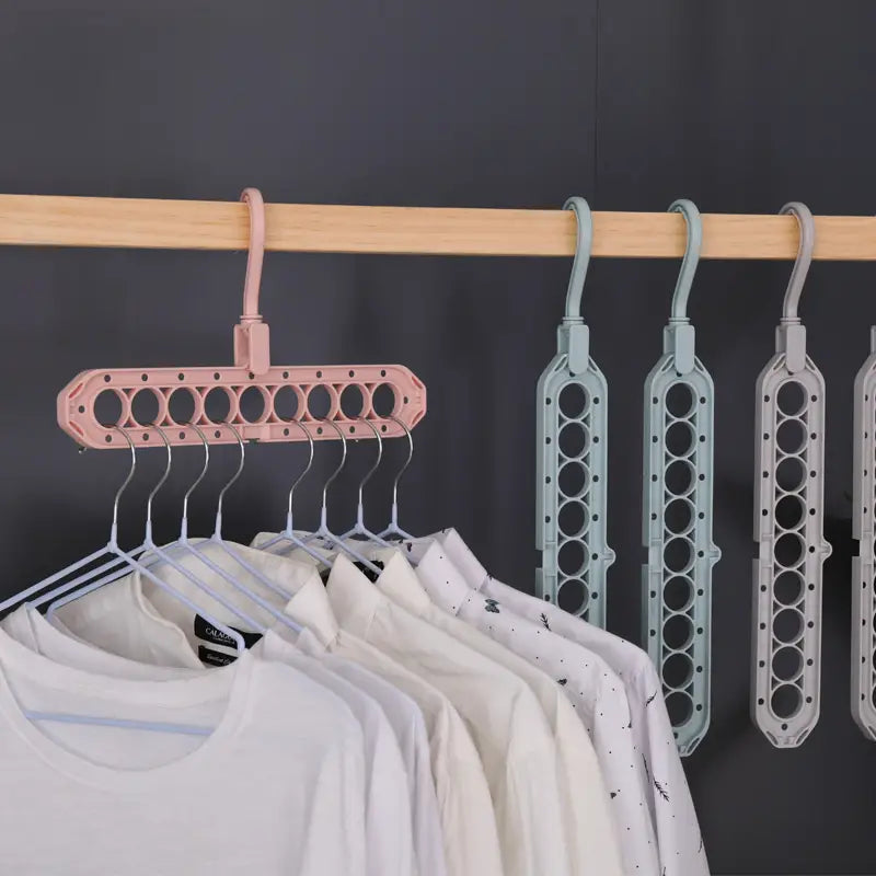 Percha mágica Giratoria para Closet  9 en 1 Paquete de 5 GRIS