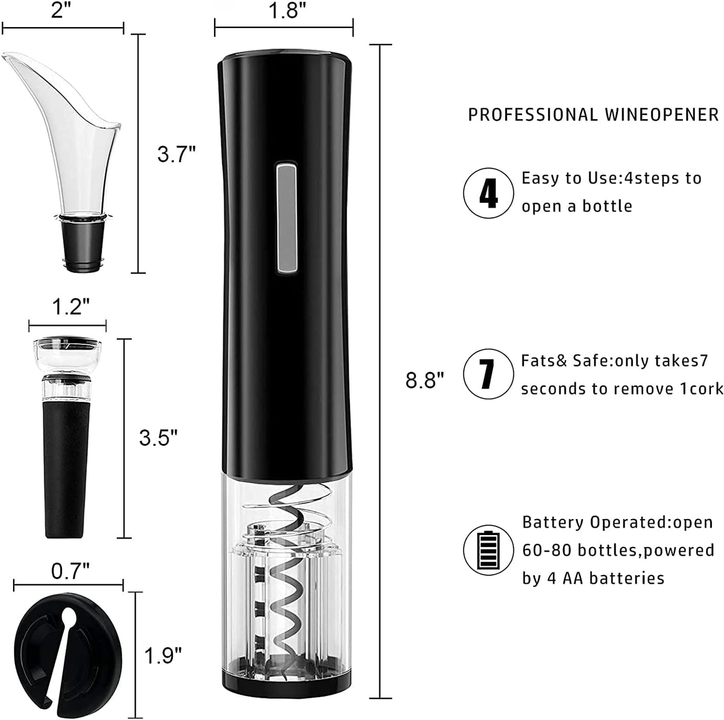 🍷🍇Kit Sacacorchos Eléctrico para Vino