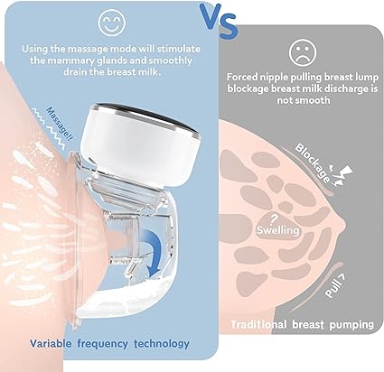 Extractor Portátil eléctrico de Leche Manos Libres 4 Modos y 9 Niveles de Succión