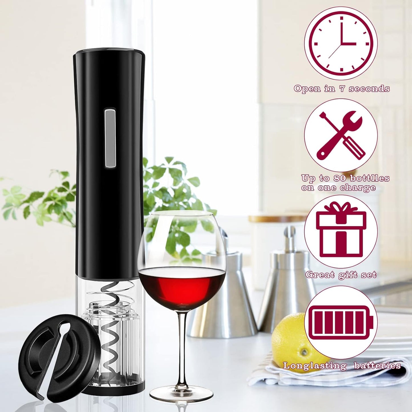 🍷🍇Kit Sacacorchos Eléctrico para Vino