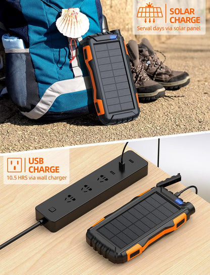 Cargador solar portátil de 8000 mAh, con energia infinita