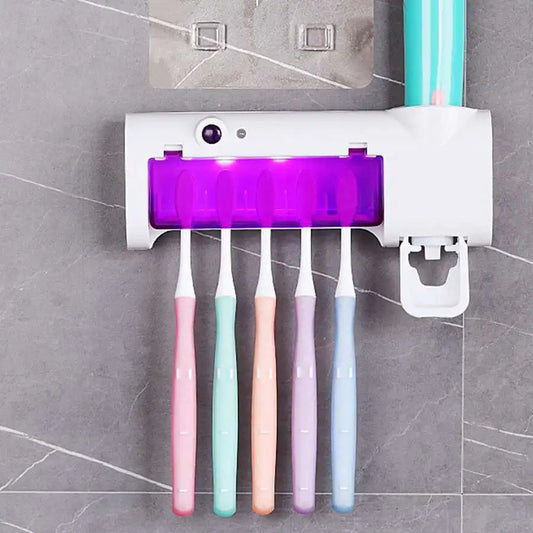 🛀🚿🦷PORTA CEPILLOS ESTERILIZADOR UV CON DISPENSADOR DE PASTA DENTAL 🦷🛀🚿